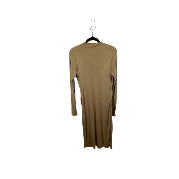 18. NWT Ted Baker Neyda Wrap Dress Tan Camel Size 4/6 100% Lyocell Cowl Neck - Picture 4 of 15